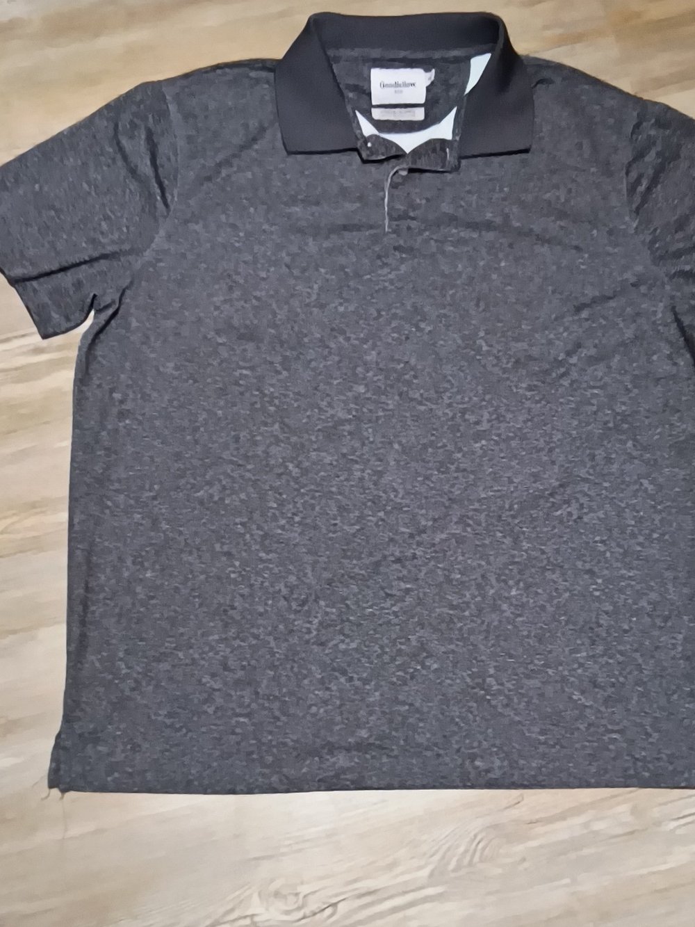 Goodfellow & Co Charcoal Heather Polo with Black Contrast Collar